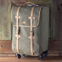 Old World Canvas Rolling Suitcase