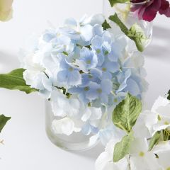 Artificial Hydrangea With Glass Vase
