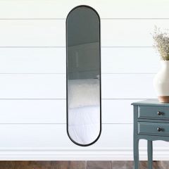 Metal Framed Tall Oval Wall Mirror