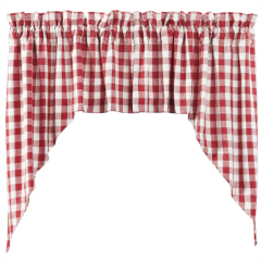 Red Buffalo Red Swag Curtains Set of 2