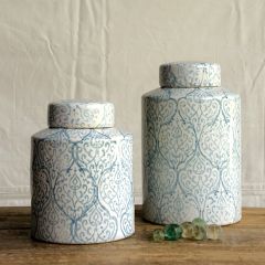 Ceramic Blue And White Ginger Jar One of Each