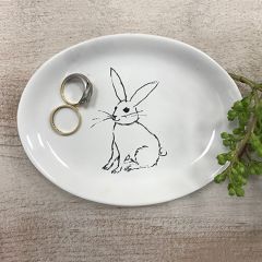 Ceramic Bunny Image Dish