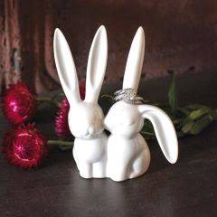 Ceramic Bunny Rabbit Ring Holder