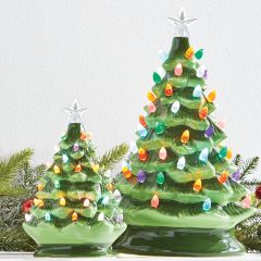 Ceramic Christmas Tree With Multicolored Lights