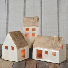 Ceramic Farmhouse Cottage Set of 3