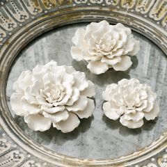 Ceramic Flowers Wall Art Set of 3