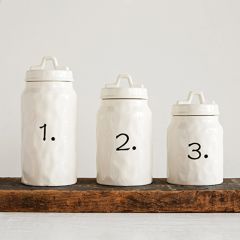 Ceramic Numbered Canister Set of 3