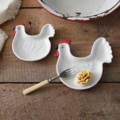 Ceramic Rooster Plate Set of 2