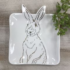 Ceramic Square Bunny Plate
