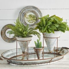 Cone Shaped Planter With Tripod Stand Set of 3