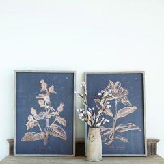 Charcoal Botanical Print Set of 2