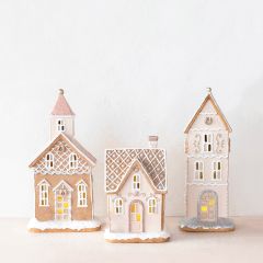 Charming Lighted Gingerbread House 13 Inch Steeple