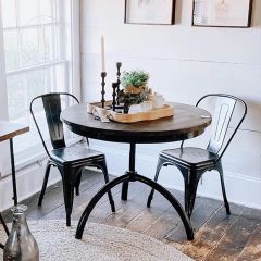 Chic Industrial Round Pedestal Table