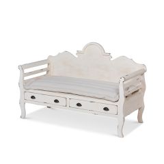 Chic Scroll Arm Bench With Cushion