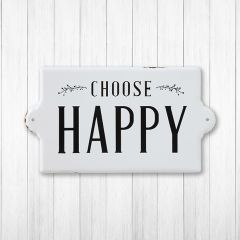 Choose Happy Metal Wall Sign Set of 2 