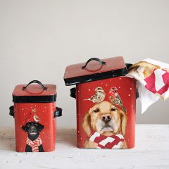 Christmas Dog Container Set of 2
