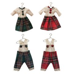 Christmas Outfit on Hanger Ornaments Set of 2