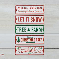 Christmas Saying Street Sign Set of 5