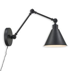 Classic Black Adjustable Arm Wall Sconce