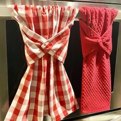 Classic Checks and Solid Kitchen Towel Set of 2