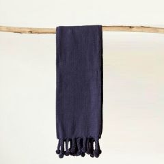 Classic Cotton Throw With Pom Pom