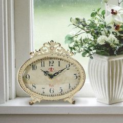 Classic Design Pewter Mantel Clock