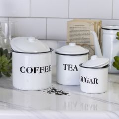 Classic Enamelware Canisters, Set of 3