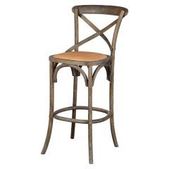 Classic Natural Cross Back Stool 30 Inch