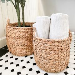 Classic Seagrass Basket With Handles Set of 2