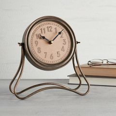 Classic Standing Metal Desk Clock