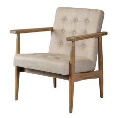 Classic Upholstered Wood Armchair
