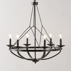 Classically Curved 6 Light Chandelier