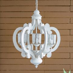 Classically Curved 6 Light Distressed Chandelier