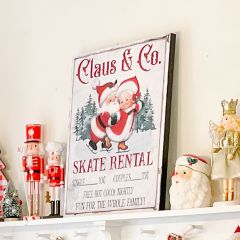 Claus & Co Skate Rental Canvas Wall Sign