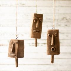 Clay Face Hanging Bell Set of 3