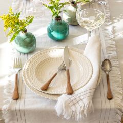 Coastal Classics Fringed White Table Runner