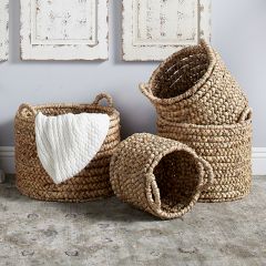 Coastal Cottage Wicker Storage Basket Set of 4