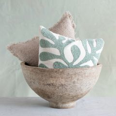 Coastal Inspired Embroidered Accent Pillow