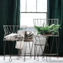 Collapsible Wire Farmhouse Basket Stand
