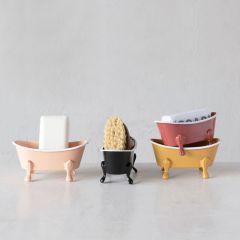 Colored Metal Tub Soap Dish Set of 4