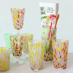 Colorful Confetti Drinking Glass Set of 4