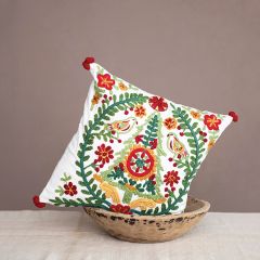 Colorful Embroidery Christmas Throw Pillow