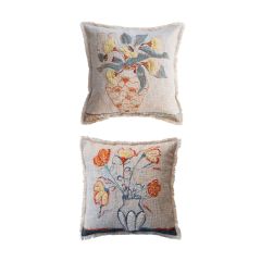 Colorful Flowers In Vase Throw Pillow Set of 2