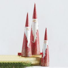 Cone Style Santa Decor, Set of 3