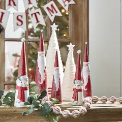 Cone Style Santa Decor Set of 3