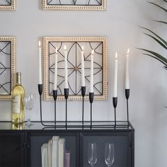 Contemporary Black Finished 7 Candle Candelabra