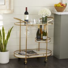 Contemporary Charms Rolling Bar Cart