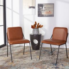 Contemporary Classics Leather Upholstered Side Chair Set of 2