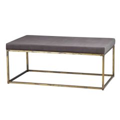 Contemporary Cushioned Metal Ottoman