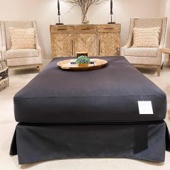 Contemporary Skirted Ottoman Midnight